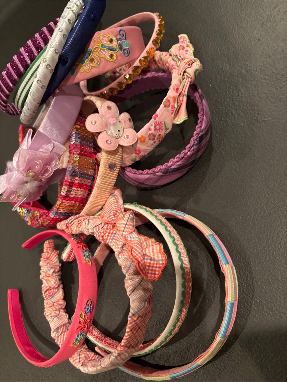 Girls Pink Assorted Decorative Headband Set